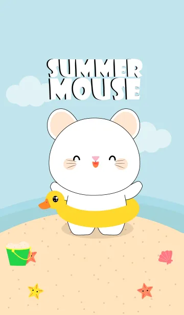 Summer Cute White Mouse (jp)の着せ替えメイン画像
