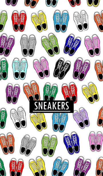 [LINE着せ替え] SNEAKERS-ホワイト/フルの画像1