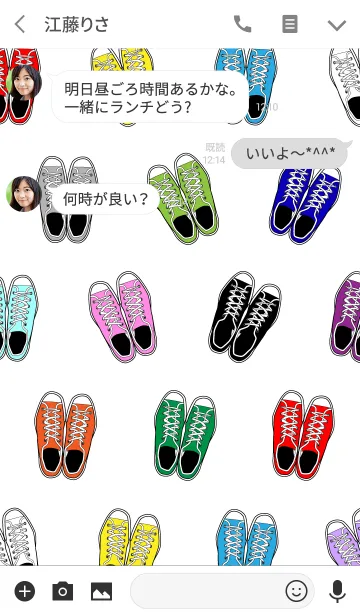 [LINE着せ替え] SNEAKERS-ホワイト/フルの画像3