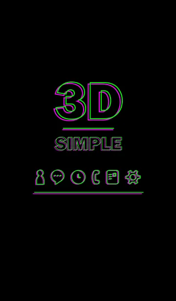 [LINE着せ替え] 3D:シンプルレインボーの画像1