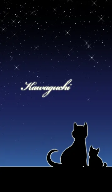 [LINE着せ替え] かわぐち★猫の親子と夜空の画像1