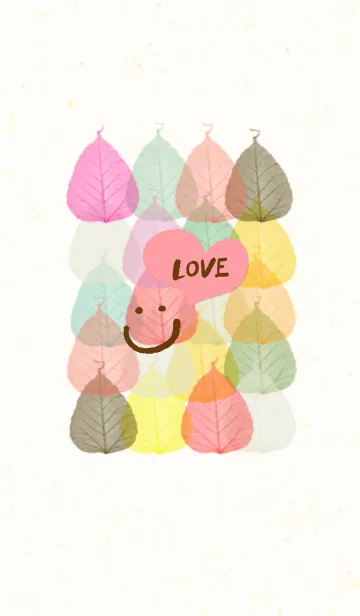 [LINE着せ替え] カラフル葉っぱ-スマイル6-の画像1