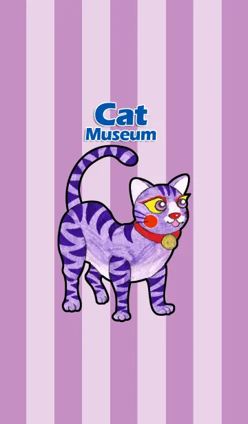 [LINE着せ替え] 猫博物館 19 - Purple Romantic Catの画像1