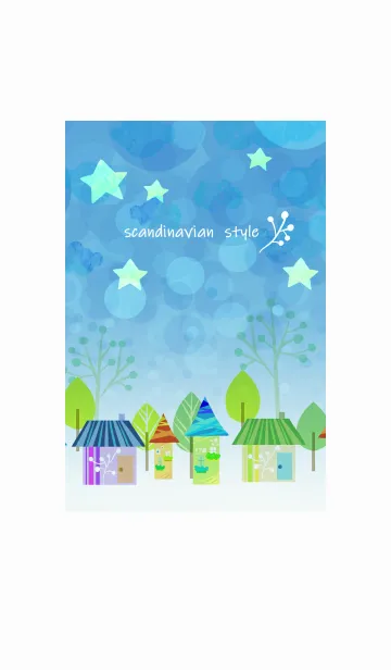 [LINE着せ替え] 夜空と可愛い家の画像1