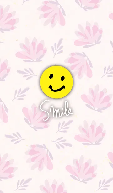 [LINE着せ替え] シンプルピンクお花-スマイル20-の画像1