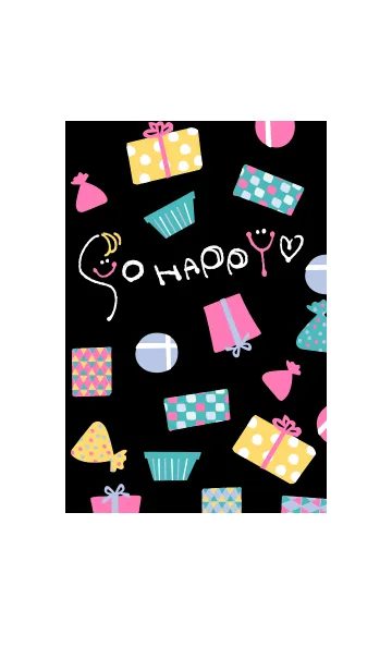 [LINE着せ替え] SO HAPPY EVERYDAY BLACKの画像1