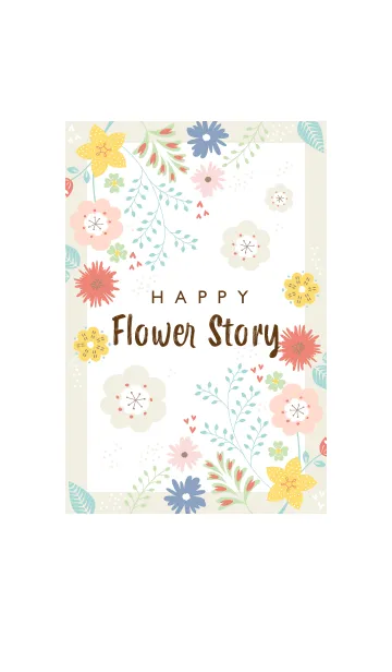 [LINE着せ替え] HAPPY Flower Story beigeの画像1