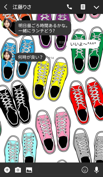 [LINE着せ替え] SNEAKERS-ブラック/フルの画像3