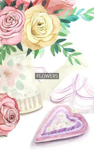 [LINE着せ替え] water color flowers_732の画像1