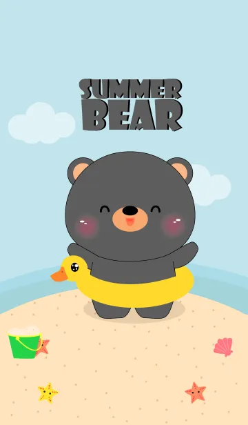 [LINE着せ替え] Summer Black Bear (jp)の画像1