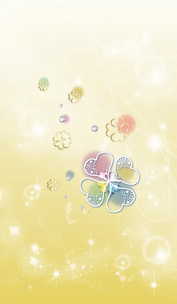 [LINE着せ替え] ゴールド / 運気が上がる幸運のクローバーの画像1