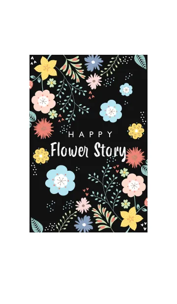 [LINE着せ替え] HAPPY Flower Story blackの画像1