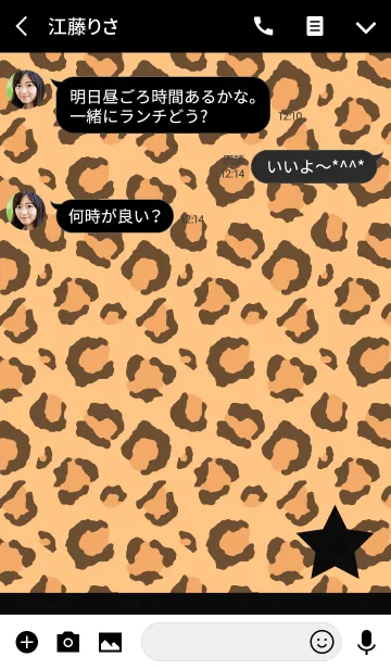 [LINE着せ替え] Two tone color leopard blackの画像3