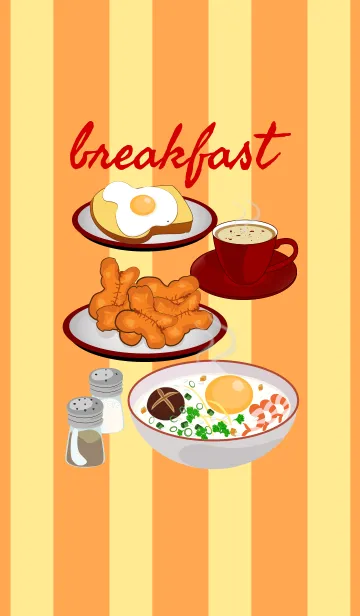 [LINE着せ替え] Breakfast Menu (Orange)の画像1