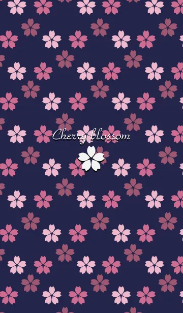 [LINE着せ替え] Cherry blossom -Navy blue-の画像1