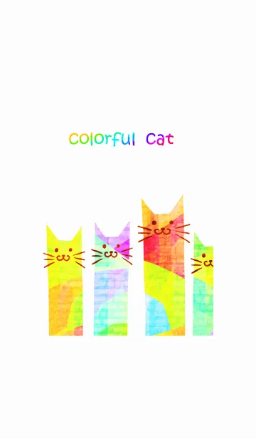 [LINE着せ替え] カラフルな猫の画像1