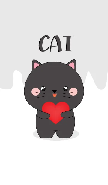[LINE着せ替え] Love Love Cute Black Cat (jp)の画像1