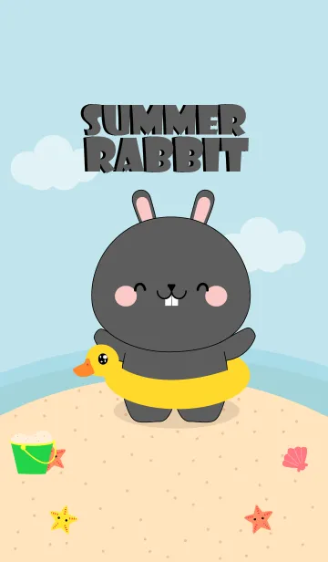[LINE着せ替え] Summer Black Rabbit (jp)の画像1