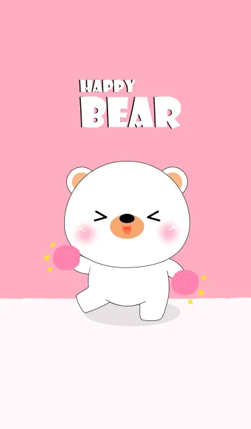 [LINE着せ替え] Happy Happy White Bear Theme (jp)の画像1