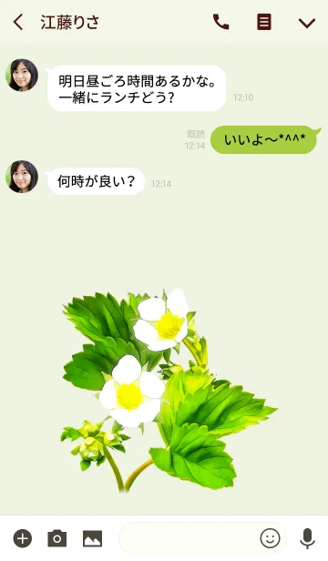 [LINE着せ替え] イチゴの花の画像3