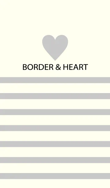[LINE着せ替え] BORDER ＆ HEART -GRAY+IVORY-の画像1