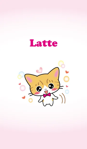 [LINE着せ替え] 茶白猫 Latteちゃん ピンクバージョンの画像1