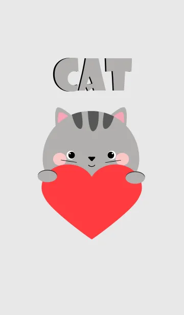 [LINE着せ替え] Cute Gray Cat theme Vr.1 (jp)の画像1