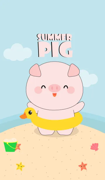 [LINE着せ替え] Summer Pig Theme (jp)の画像1