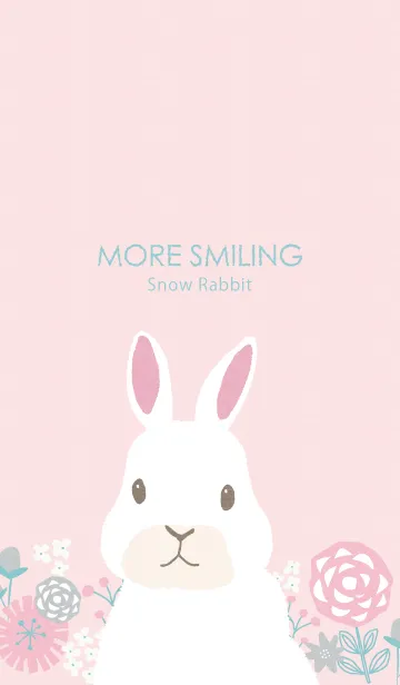 [LINE着せ替え] MORE SMILING Snow Rabbit pinkの画像1