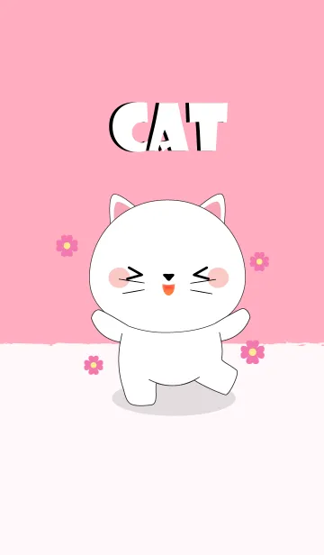 [LINE着せ替え] Cute Cute White Cat Theme (jp)の画像1