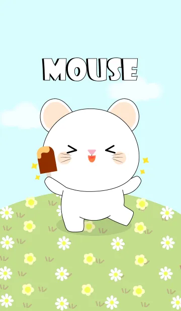 [LINE着せ替え] Love Cute White Mouse (jp)の画像1