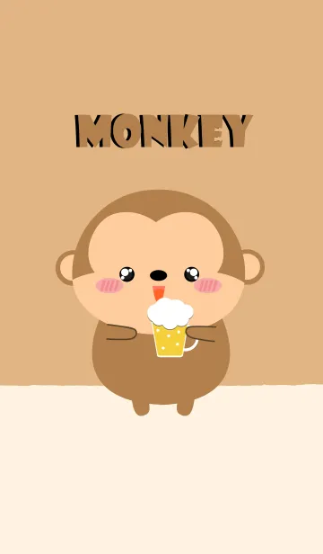 [LINE着せ替え] Simple Cute Monkey Theme Ver2 (jp)の画像1