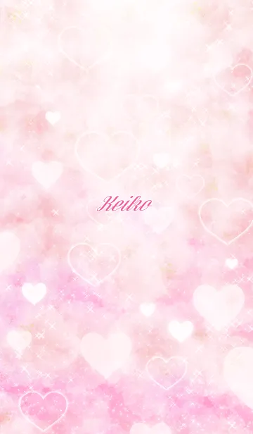 [LINE着せ替え] けいこ用ハート♥可愛いピンクの画像1