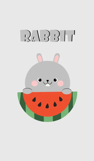 [LINE着せ替え] Cute Gray Rabbit theme Vr.1 (jp)の画像1