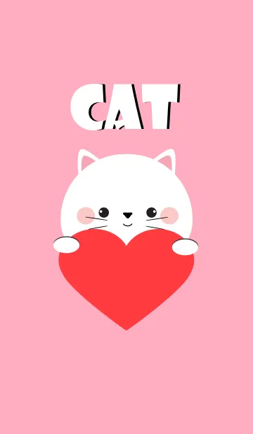 [LINE着せ替え] Cute White Cat theme Vr.1 (jp)の画像1