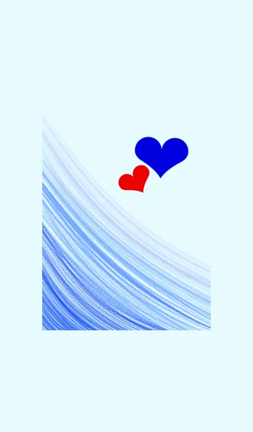 [LINE着せ替え] シンプルな青とハートの画像1