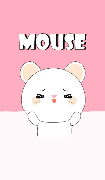 [LINE着せ替え] Big Head White Mouse Theme (jp)の画像1