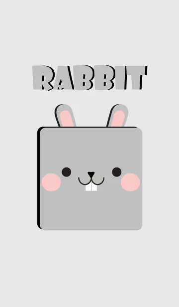 [LINE着せ替え] Simple Box Gray Rabbit Theme (jp)の画像1