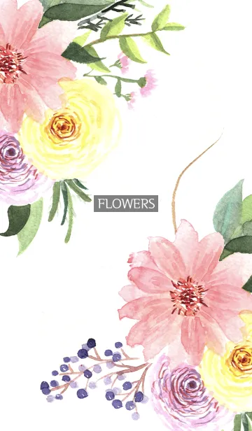 [LINE着せ替え] water color flowers_787の画像1