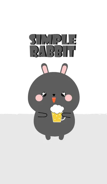 [LINE着せ替え] Simple Cute Black Rabbit Theme Ver2 (jp)の画像1
