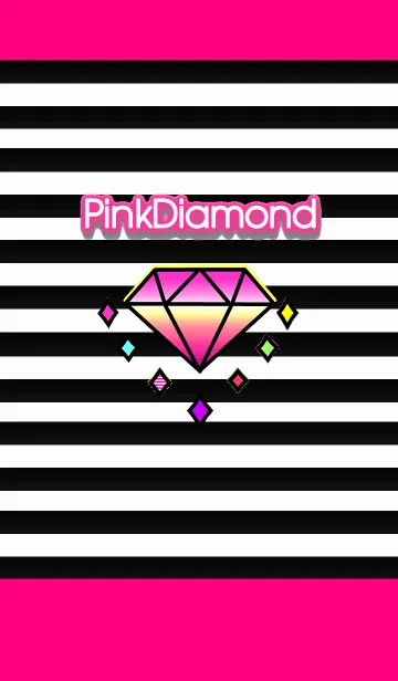 [LINE着せ替え] ボーダー＆ピンクダイヤモンド#POPの画像1