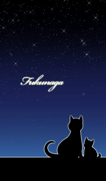 [LINE着せ替え] ふくなが★猫の親子と夜空の画像1