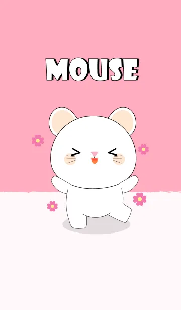 [LINE着せ替え] Cute Cute White Mouse Theme (jp)の画像1