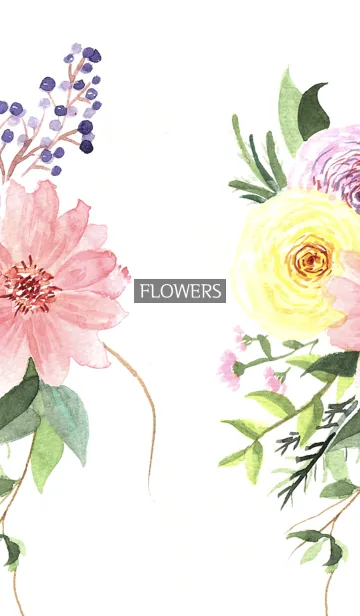 [LINE着せ替え] water color flowers_790の画像1