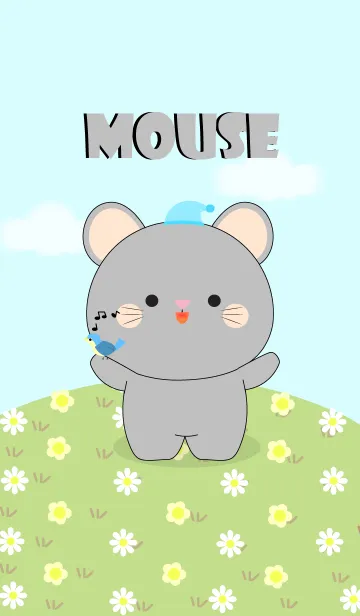 [LINE着せ替え] Love Cute Gray Mouse (jp)の画像1