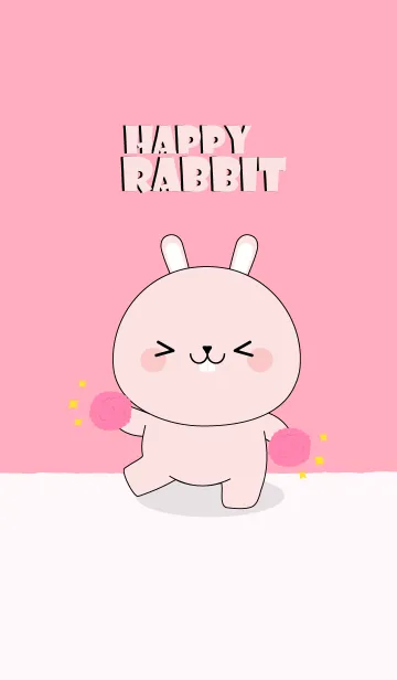 [LINE着せ替え] Happy Happy Pink Rabbit Theme (jp)の画像1