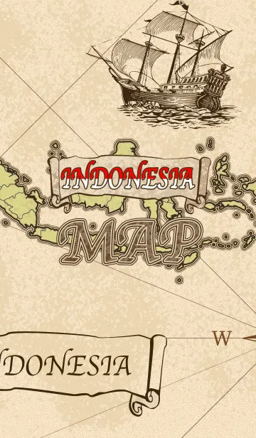 [LINE着せ替え] インドネシア風古地図の画像1