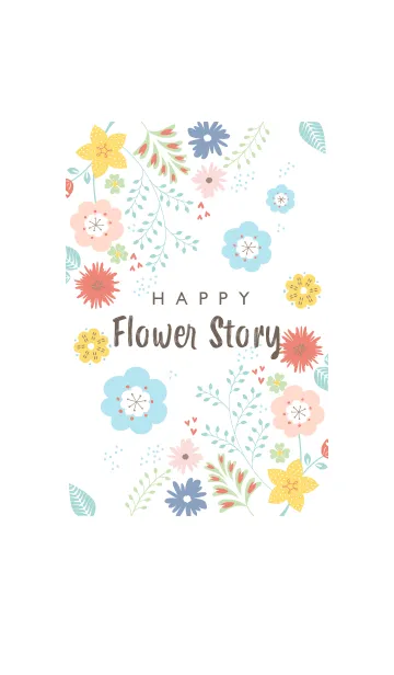 [LINE着せ替え] HAPPY Flower Story whiteの画像1