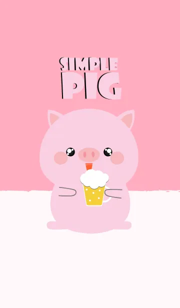 [LINE着せ替え] Simple Cute Pink Pig Theme Ver2 (jp)の画像1
