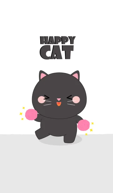 [LINE着せ替え] Happy Happy Black Cat Theme (jp)の画像1
